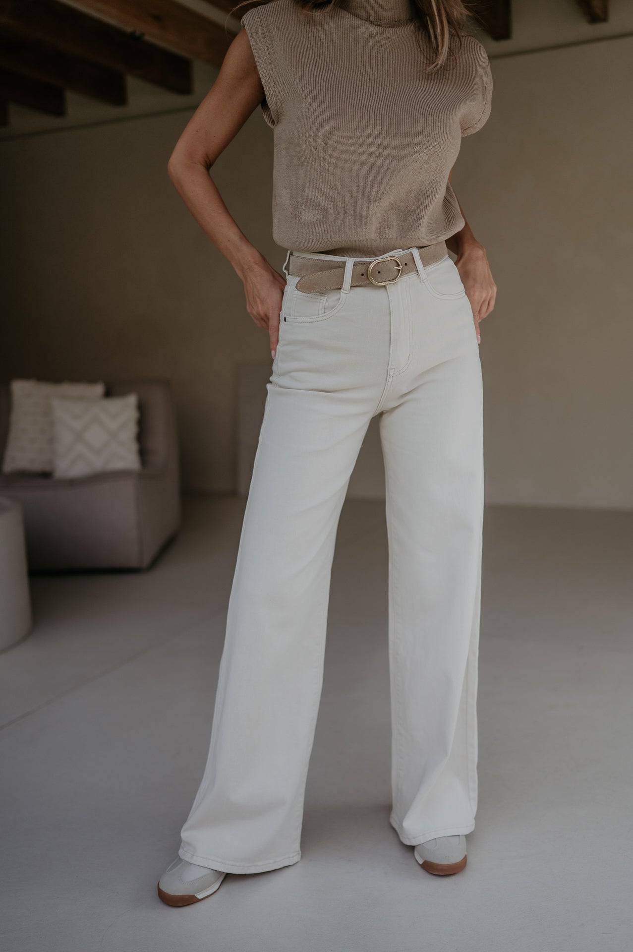 Cotto jeans I Beige