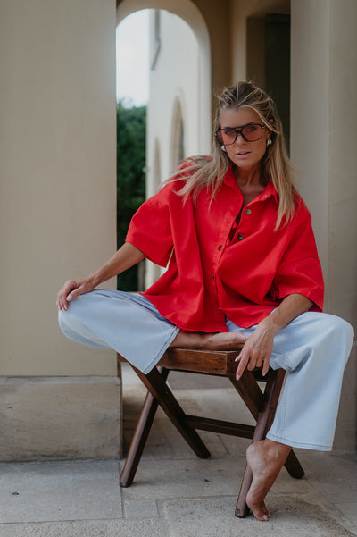 Bastone shirt I Coral Red