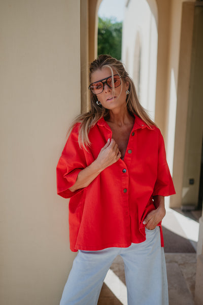 Bastone shirt I Coral Red