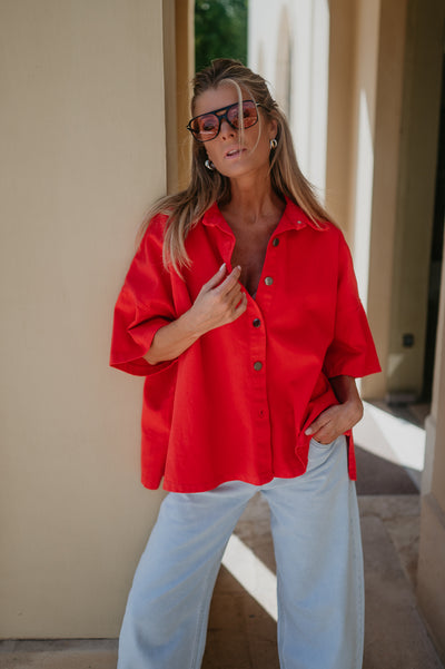 Bastone shirt I Coral Red
