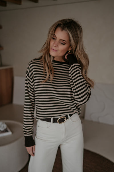 Poleri knit I Brown & Beige