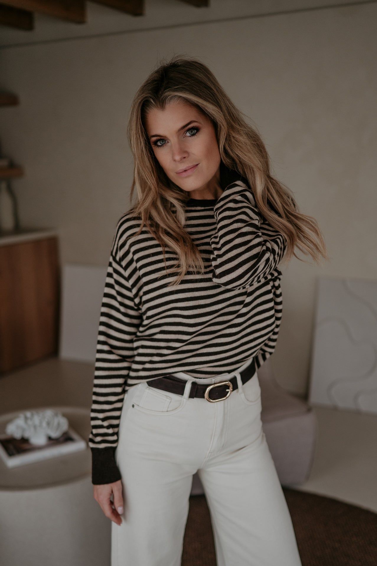 Poleri knit I Brown & Beige