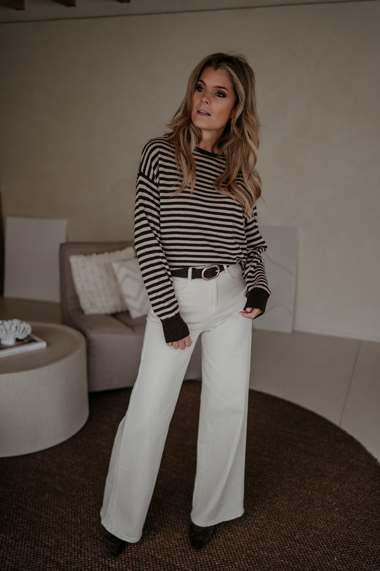 Poleri knit I Brown & Beige