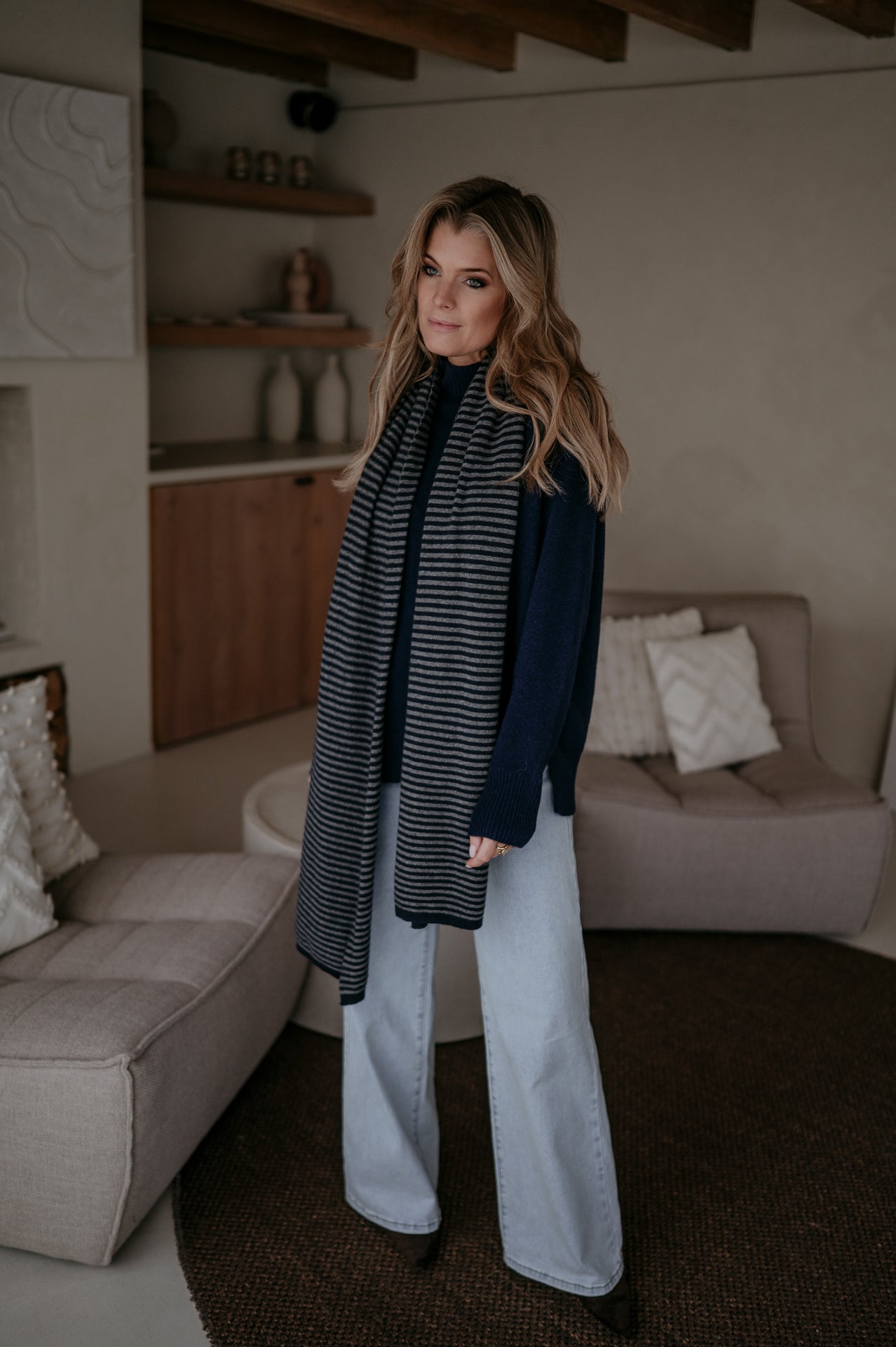 Nedio scarf I Navy & Grey