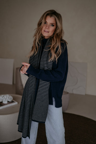 Nedio scarf I Navy & Grey