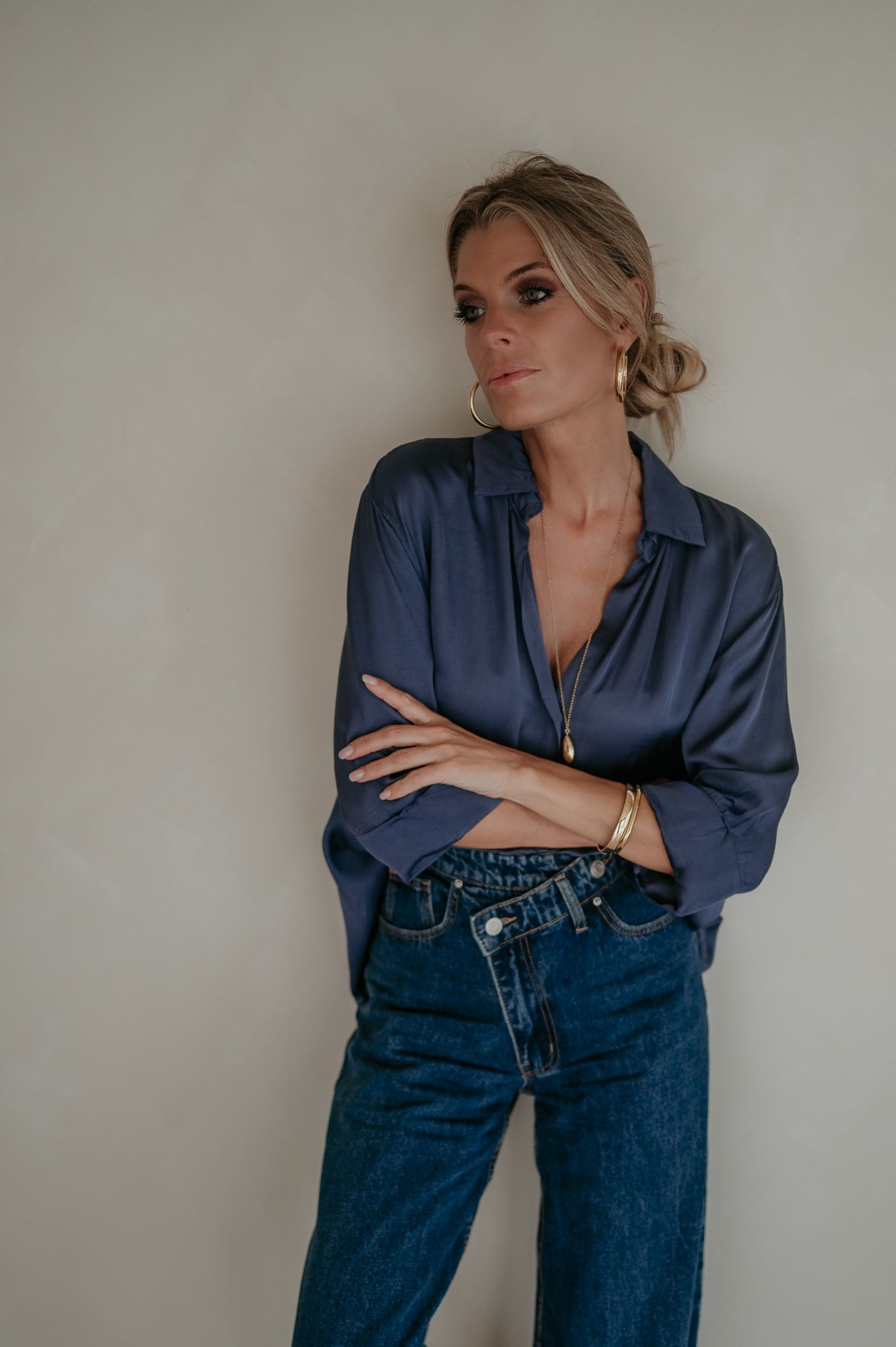 Regala blouse I Navy Blue