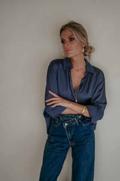 Regala blouse I Navy Blue