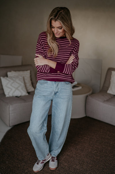 Poleri knit I Burgundy & Rose