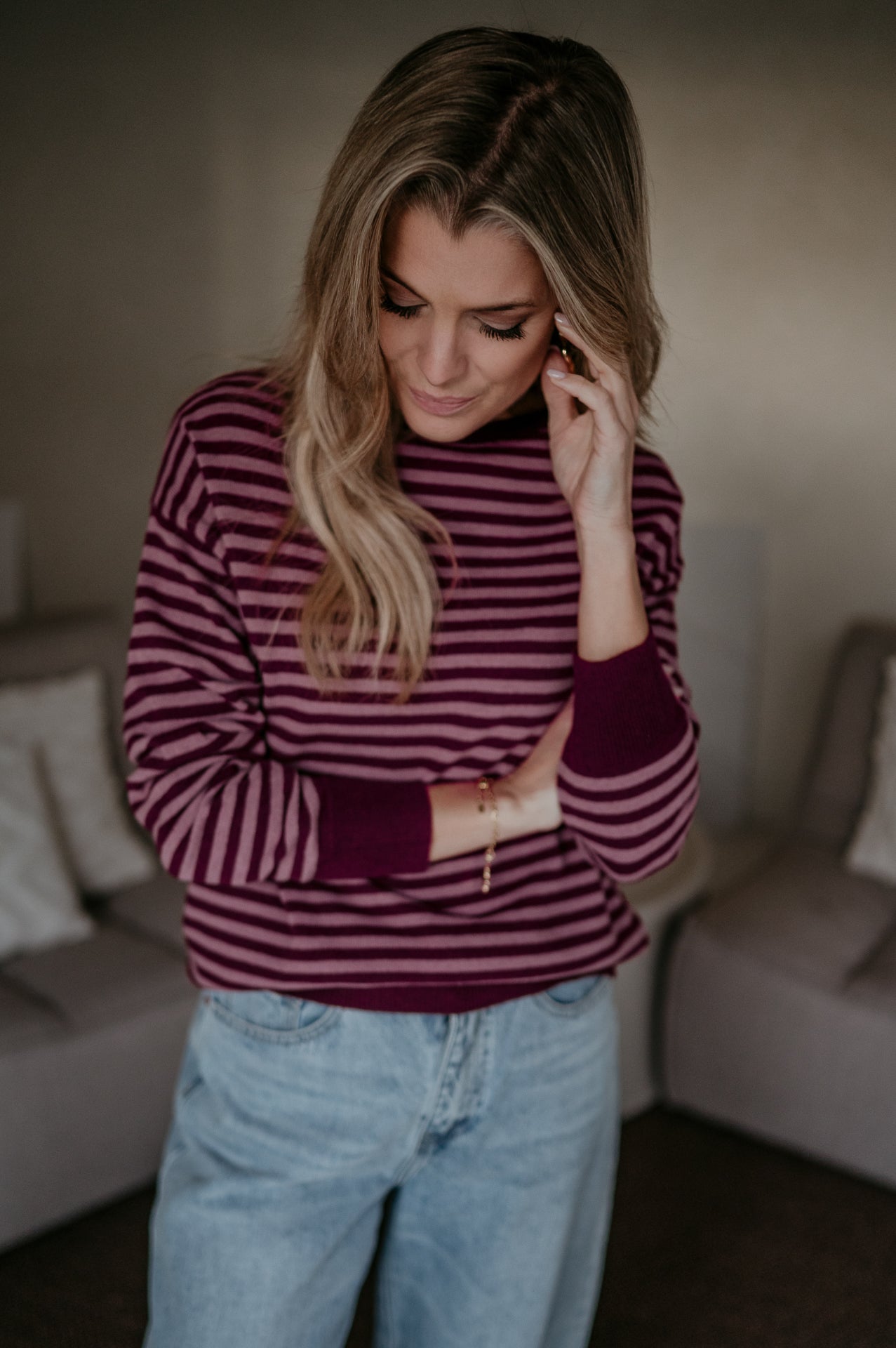 Poleri knit I Burgundy & Rose