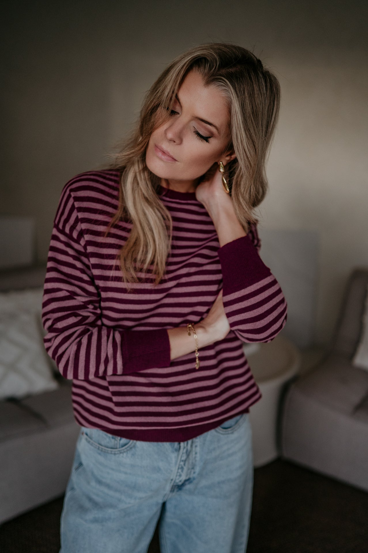 Poleri knit I Burgundy & Rose