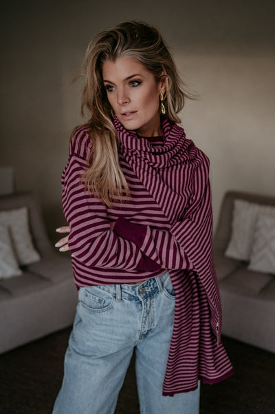 Nedio scarf I Burgundy & Rose