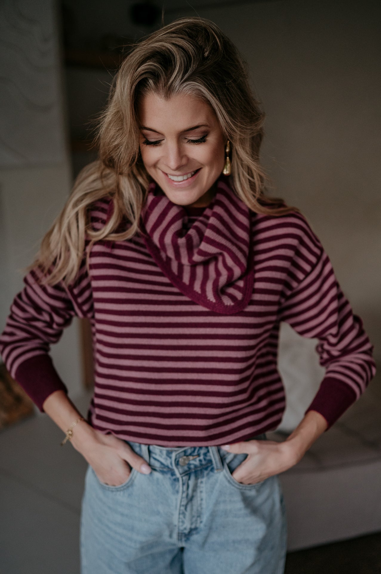 Atture scarf I Burgundy & rose