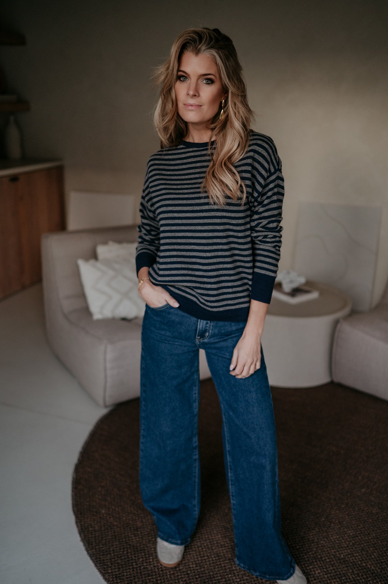 Poleri knit I Navy & Grey