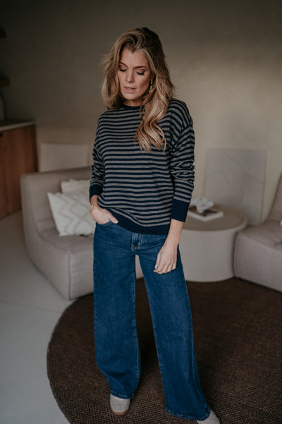 Poleri knit I Navy & Grey