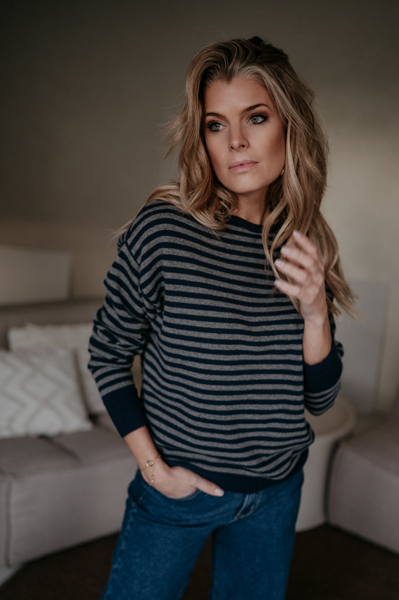 Poleri knit I Navy & Grey