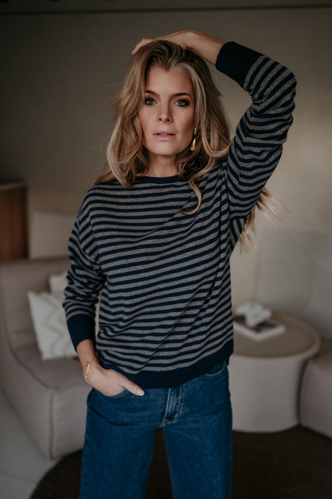 Poleri knit I Navy & Grey