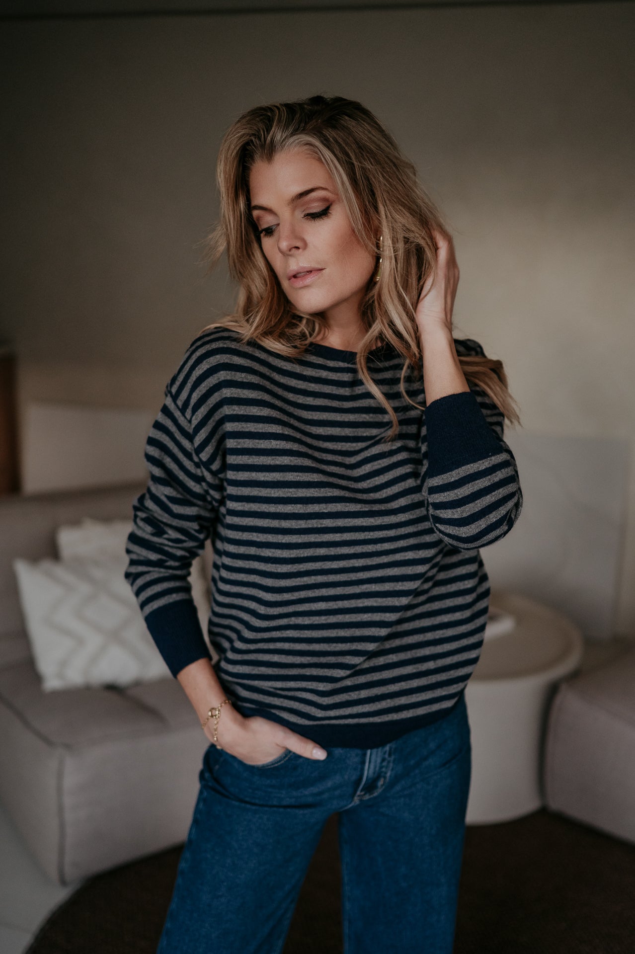 Poleri knit I Navy & Grey