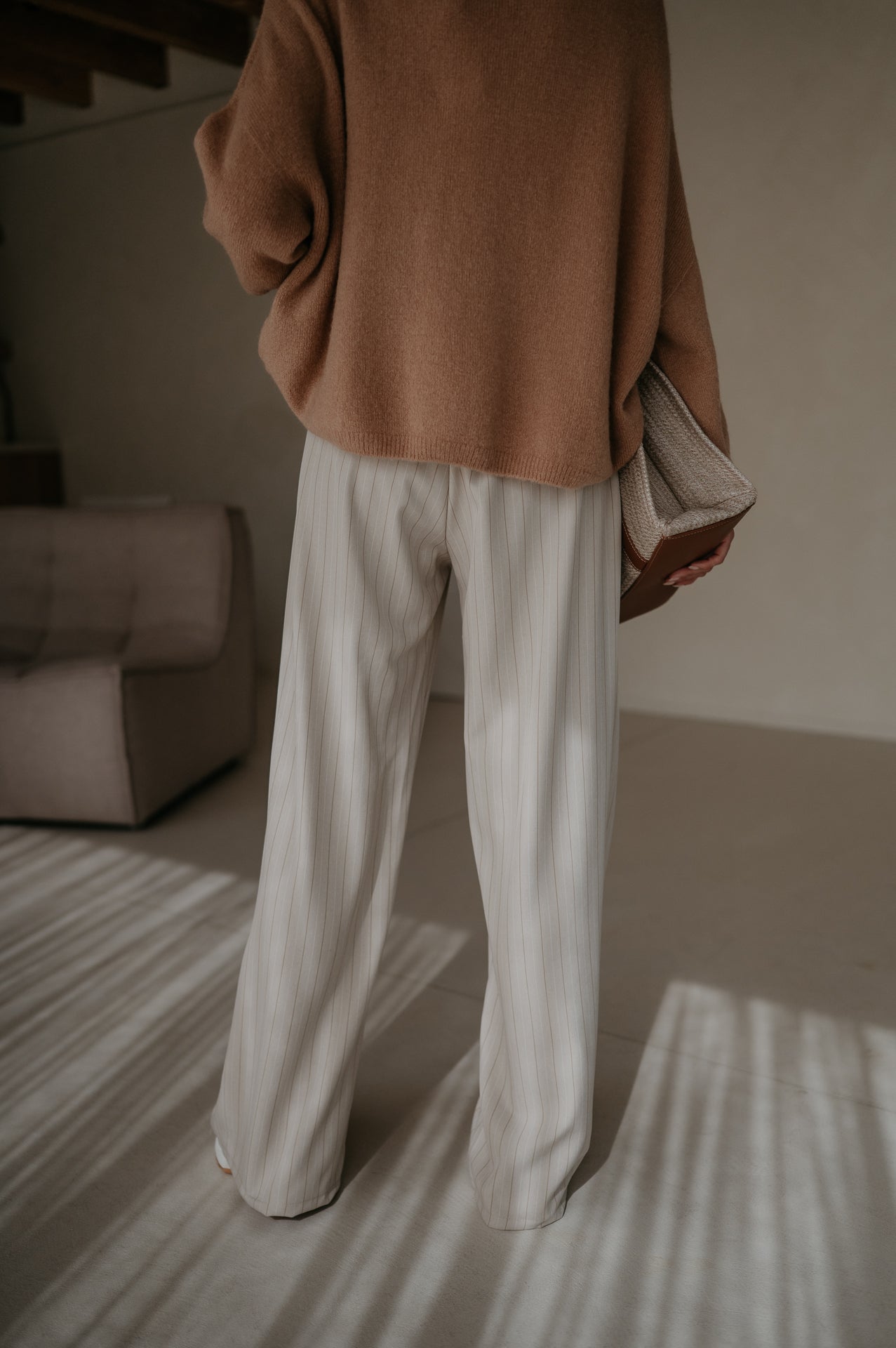 Mostri trousers I Striped Beige