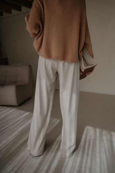 Mostri trousers I Striped Beige