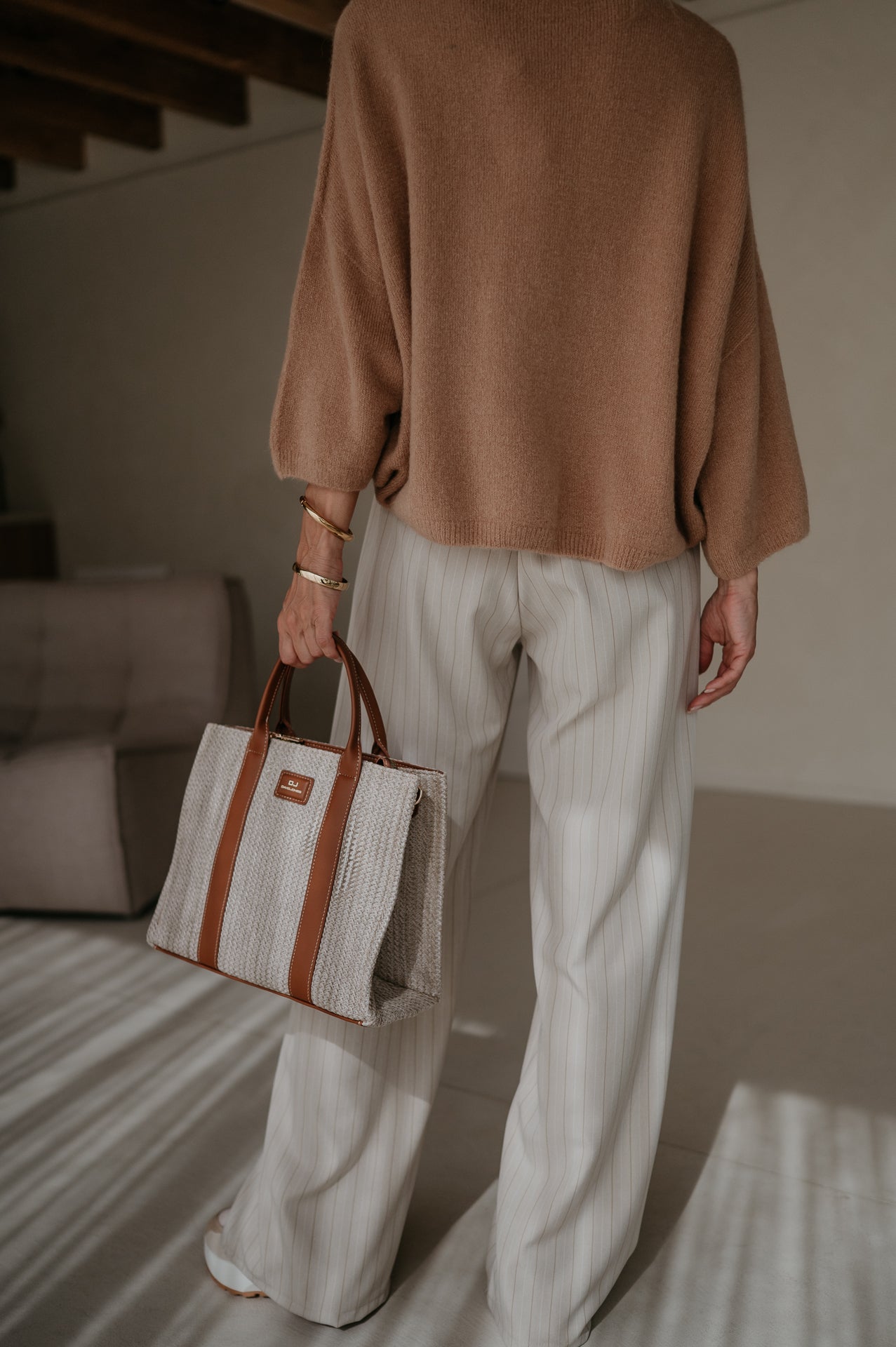 Mostri trousers I Striped Beige