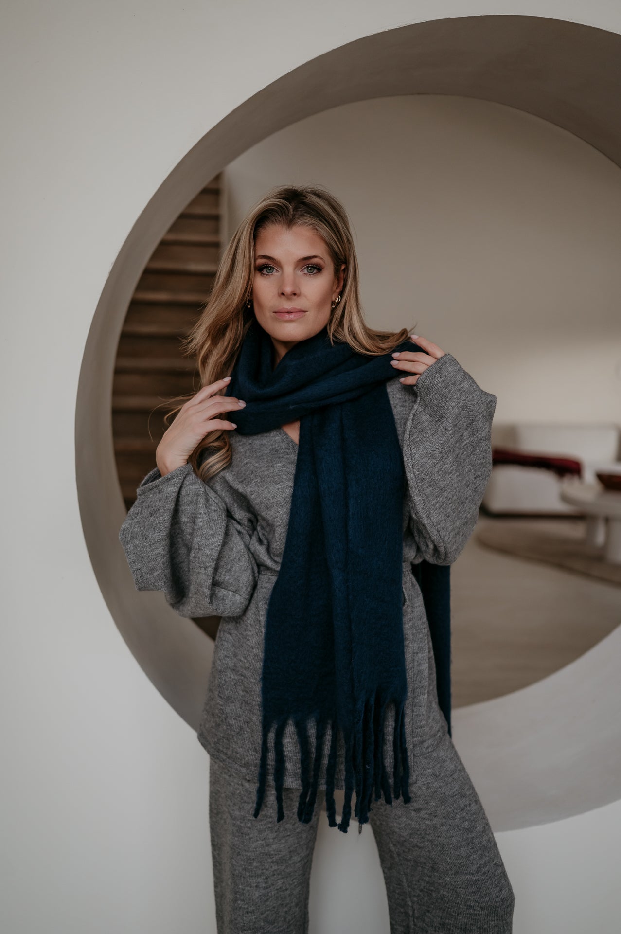 Odine scarf I Navy Blue