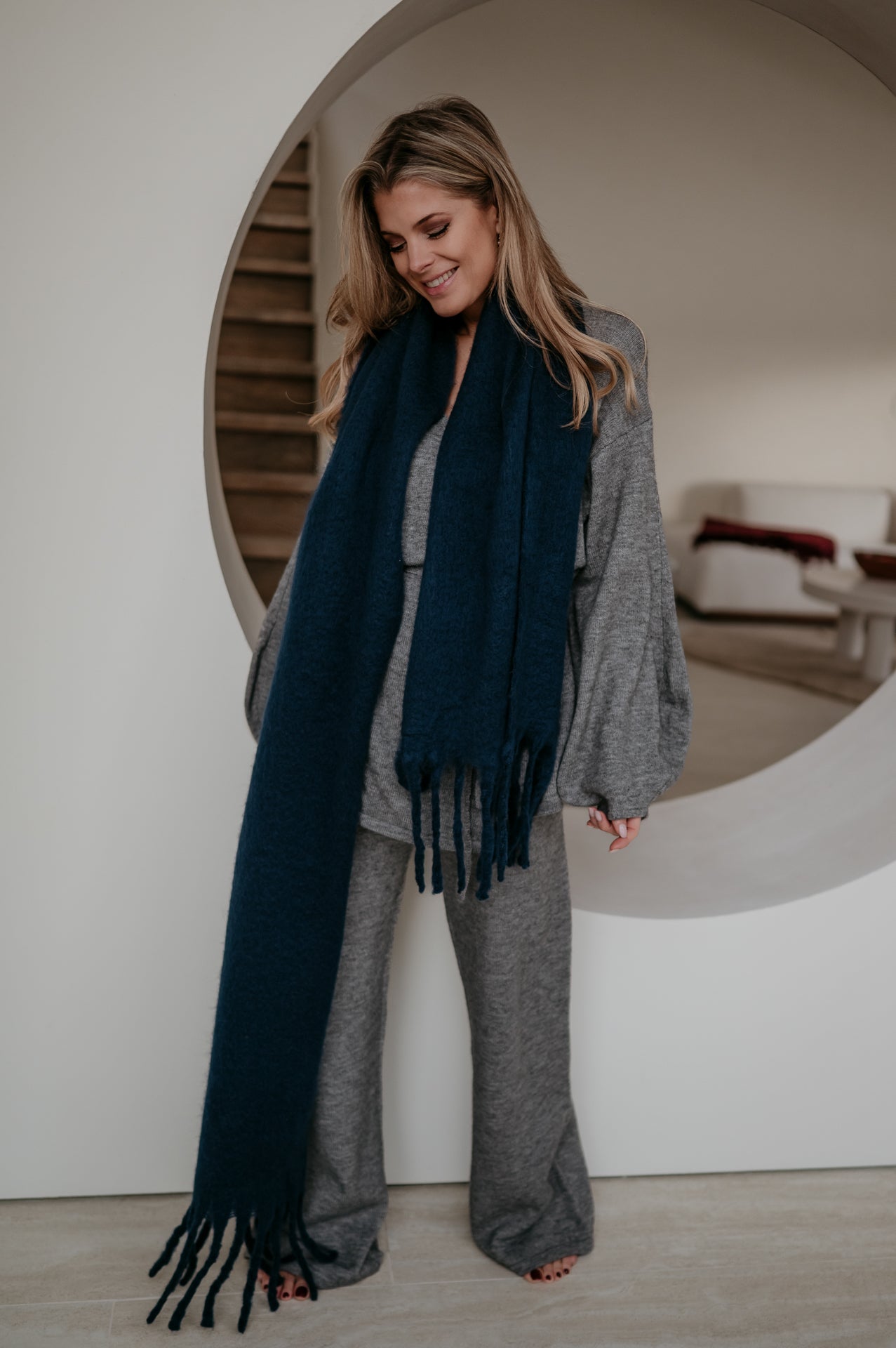 Odine scarf I Navy Blue