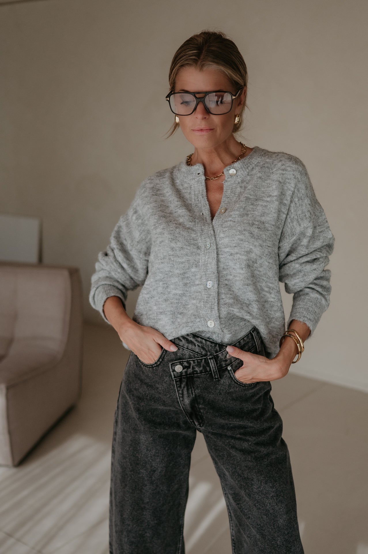 Cresco cardigan I Grey