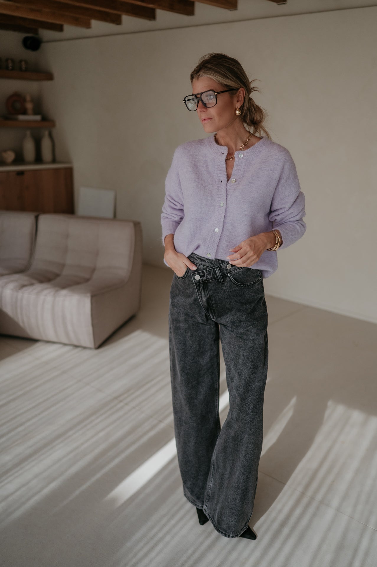 Cresco cardigan I Lila