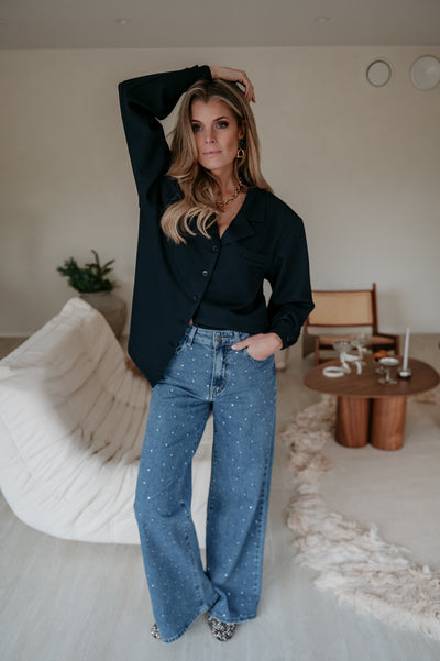 Crevine blouse I Navy Blue