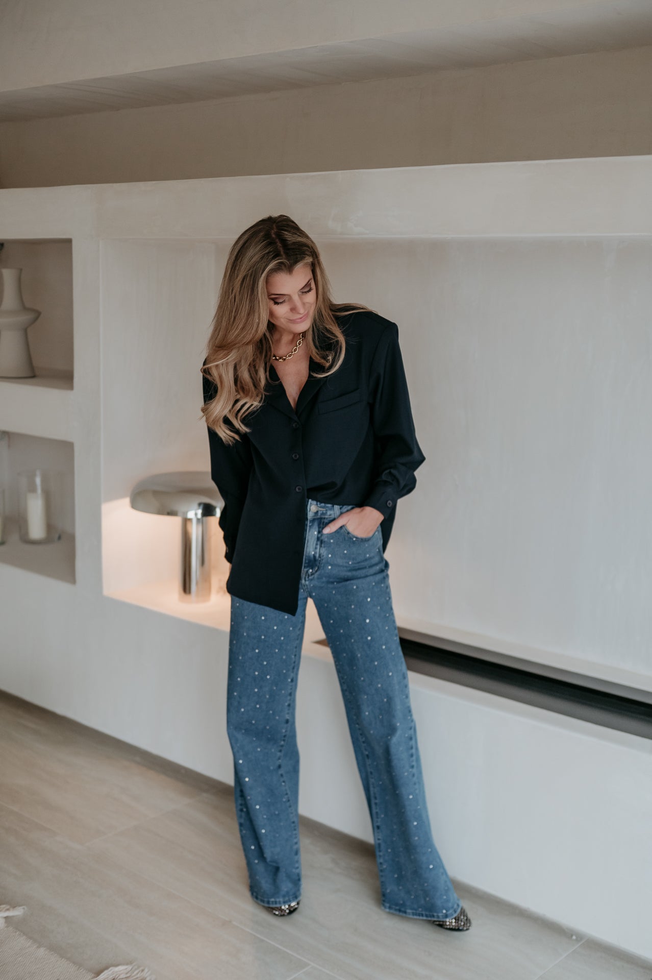 Crevine blouse I Navy Blue