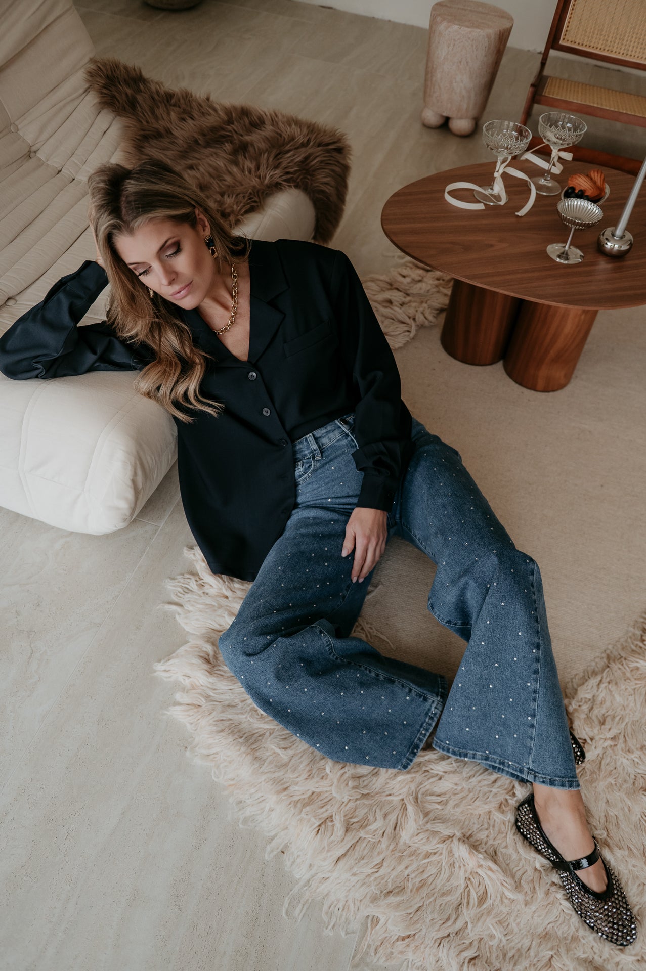 Crevine blouse I Navy Blue