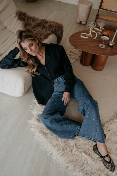 Crevine blouse I Navy Blue