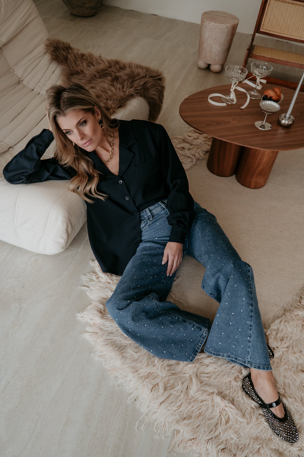 Crevine blouse I Navy Blue