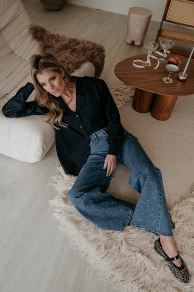 Crevine blouse I Navy Blue