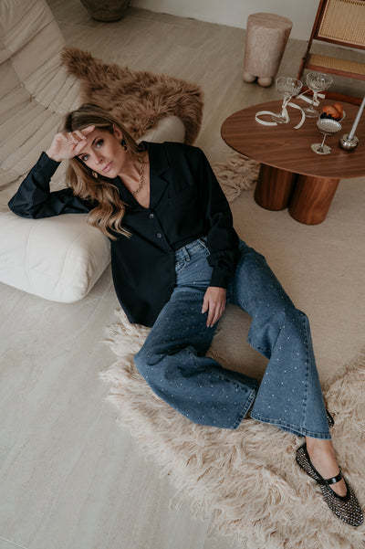 Crevine blouse I Navy Blue