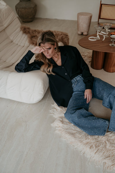 Crevine blouse I Navy Blue