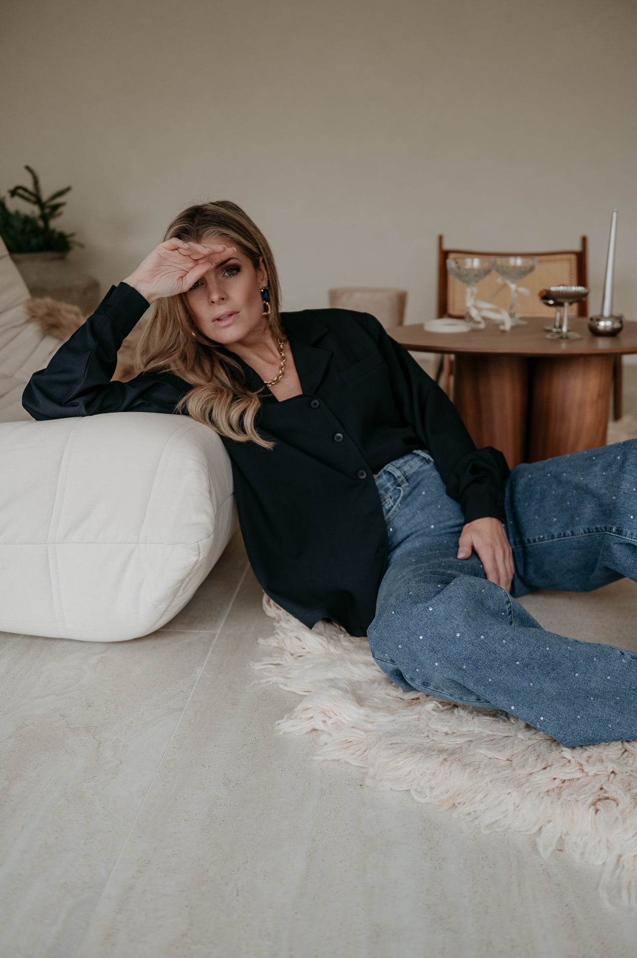 Crevine blouse I Navy Blue