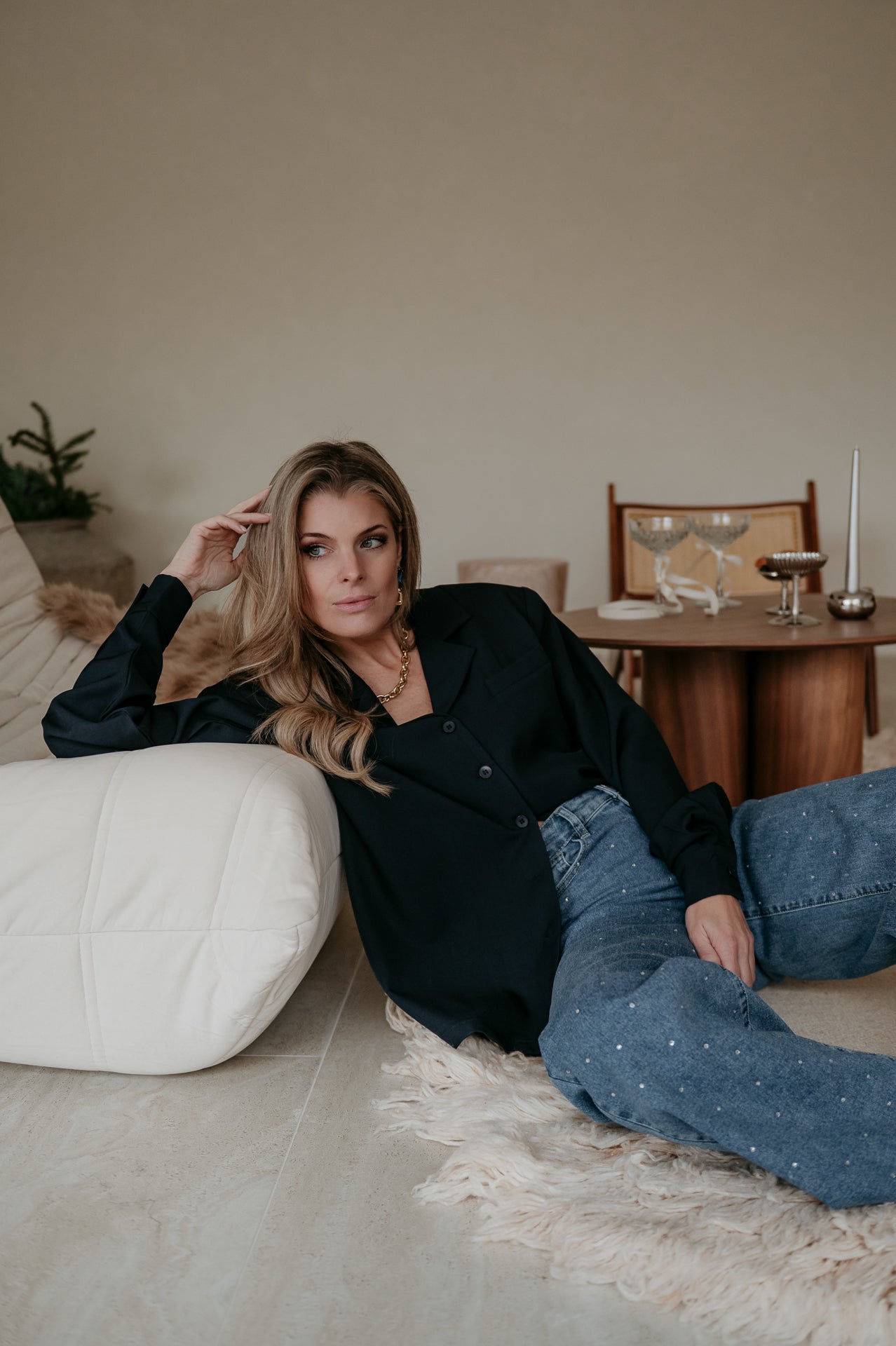 Crevine blouse I Navy Blue