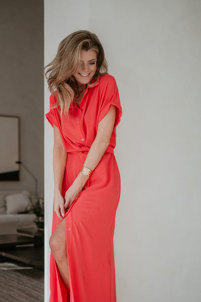 Cognomi dress I Coral