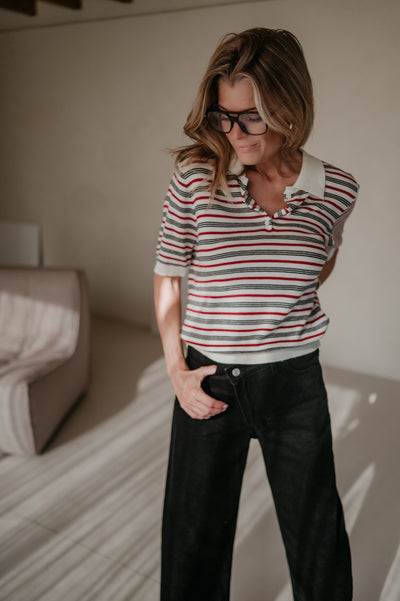 Ramarro top I Striped Red