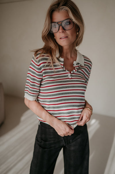 Ramarro top I Striped Red