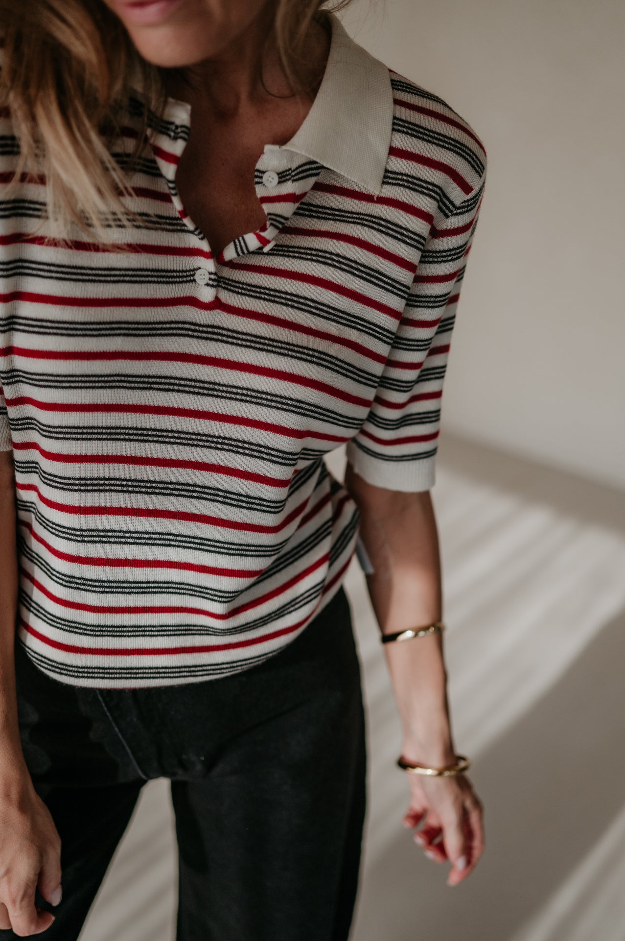 Ramarro top I Striped Red