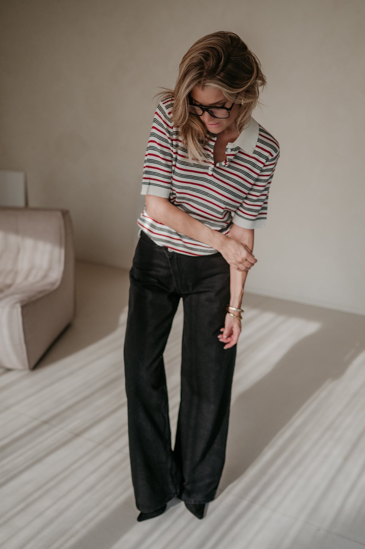 Ramarro top I Striped Red