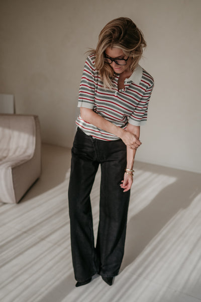 Ramarro top I Striped Red