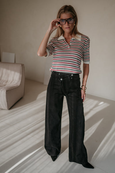 Ramarro top I Striped Red