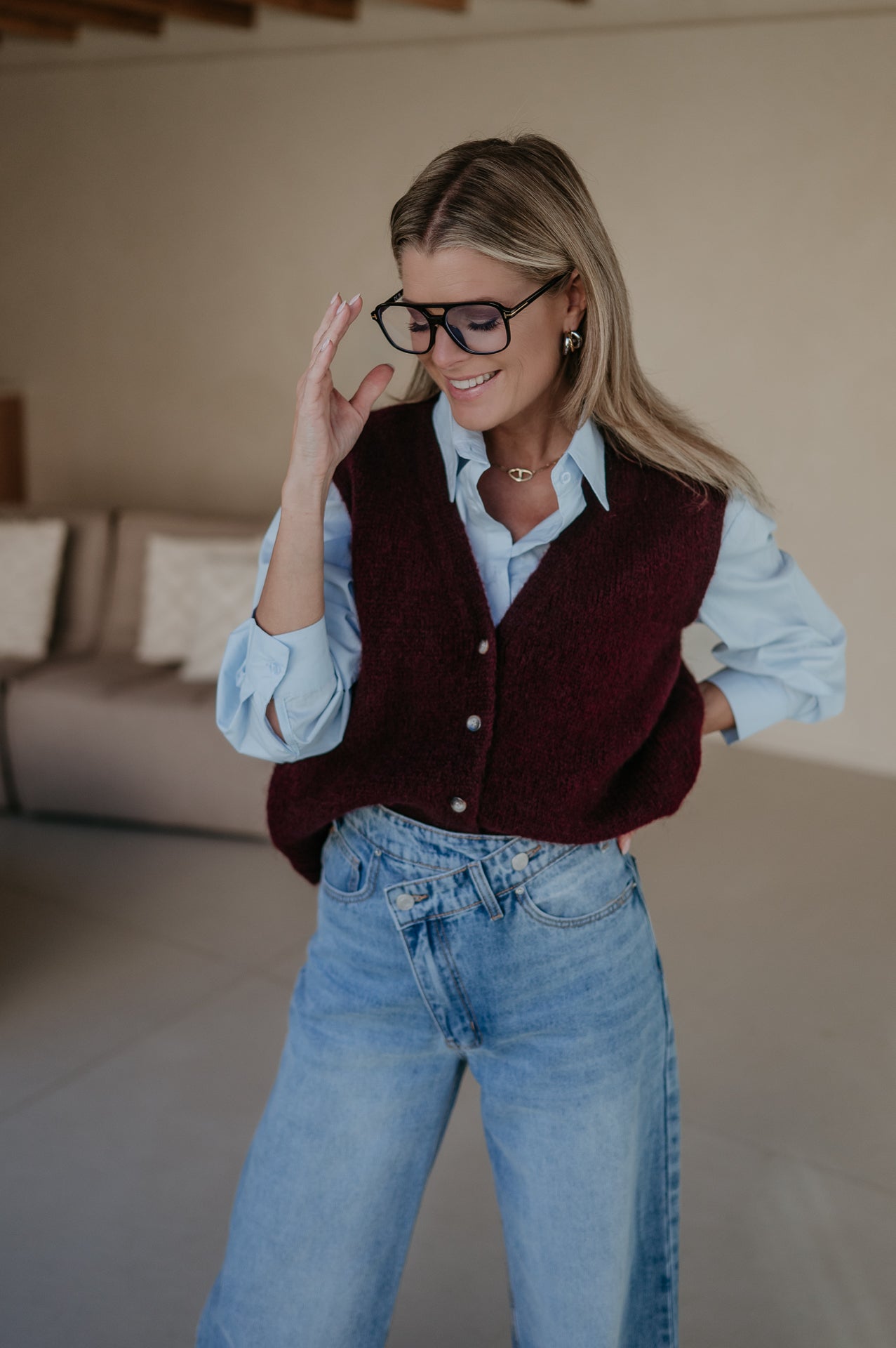 Rosa gilet I Burgundy
