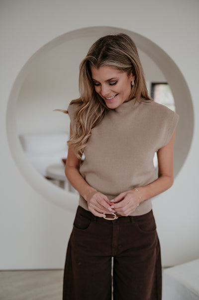 Velando top I Taupe