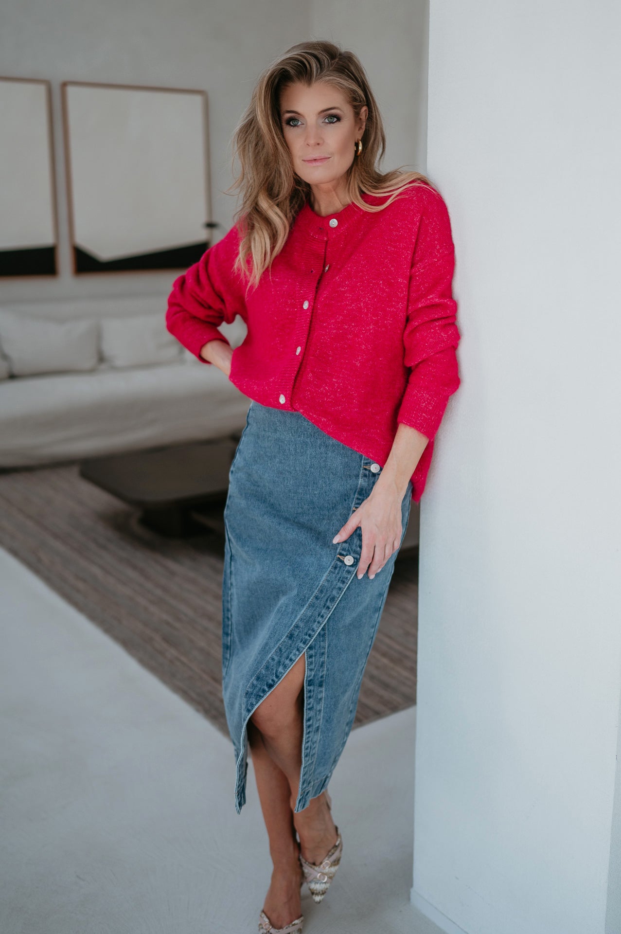 Cresco cardigan I Fuchsia
