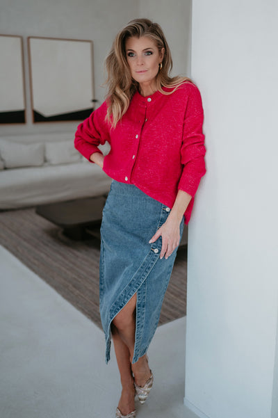 Cresco cardigan I Fuchsia