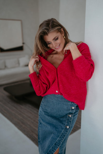 Cresco cardigan I Fuchsia